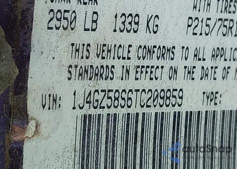 1996 Jeep Grand Cherokee Laredo from USA, damaged, VIN 1J4GZ58S6TC209859